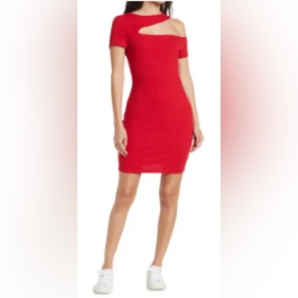 Good Luck Gem Nordstrom Womenâs Red Cutout Short Sleeve Mini Dress Size S